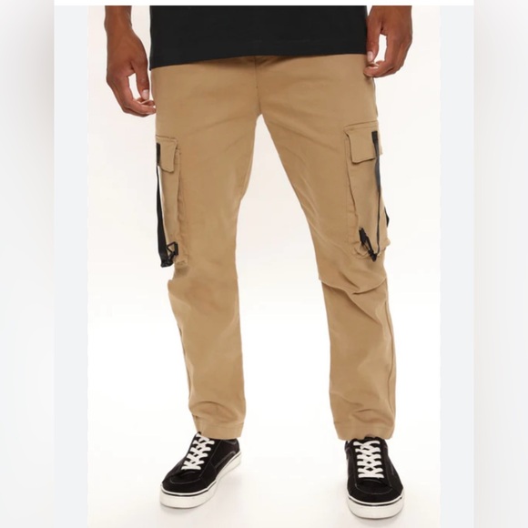 Fashion Nova Men's Khaki Cargo Pants - Picture 1 of 11